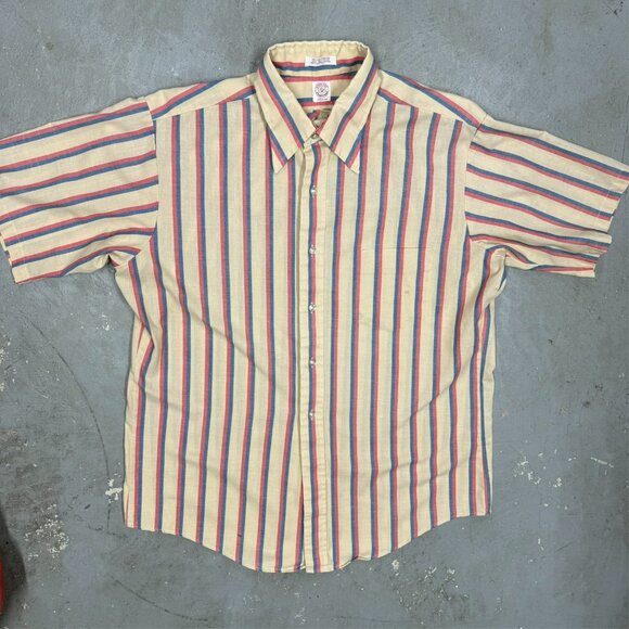 Vintage Donegal Traditional Short Sleeve Button Up Shirt Striped Large - Picture 2 of 7